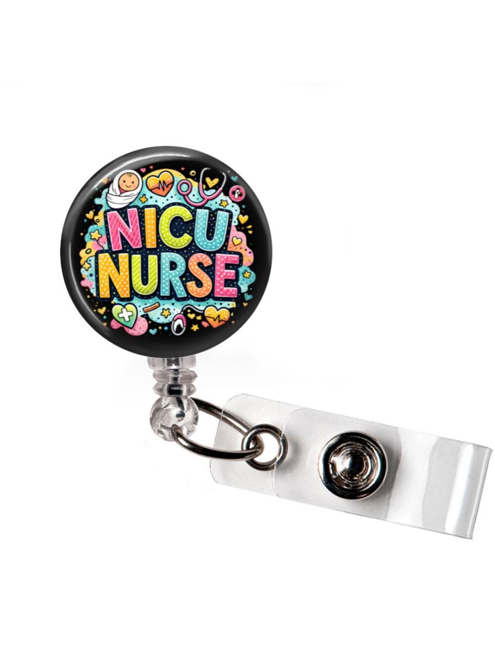 NICU Nurse Badge Reel Nurse Gift Retractable ID Holder